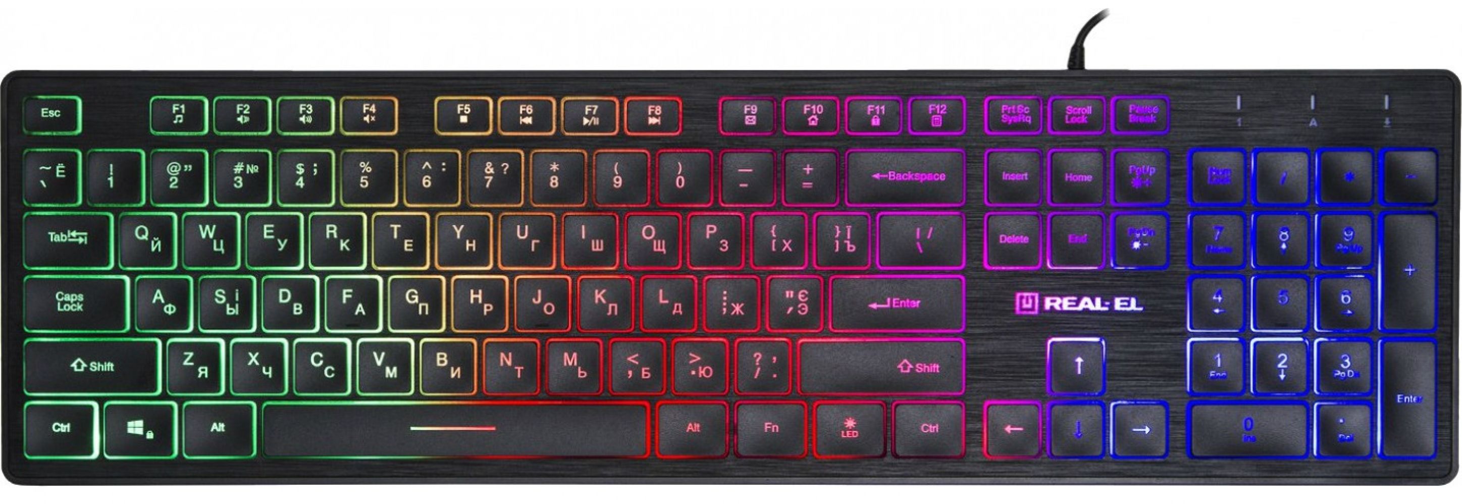 

Клавіатура Real-El Comfort 7070 Backlit USB (EL123100018)