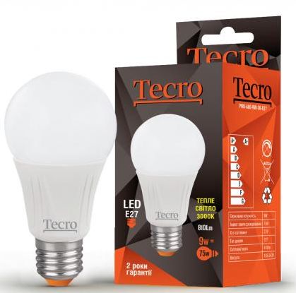 

Лампа LED Tecro PRO-A60-9W-3K-E27 9W 3000K E27
