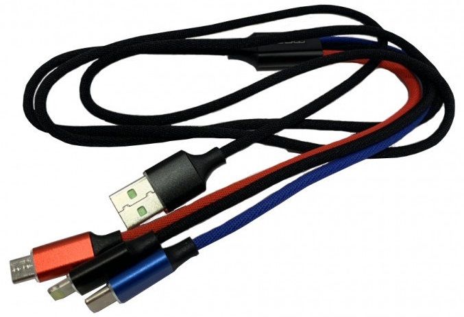 

Кабель USB WUW X101 3in1 1m 2A Black