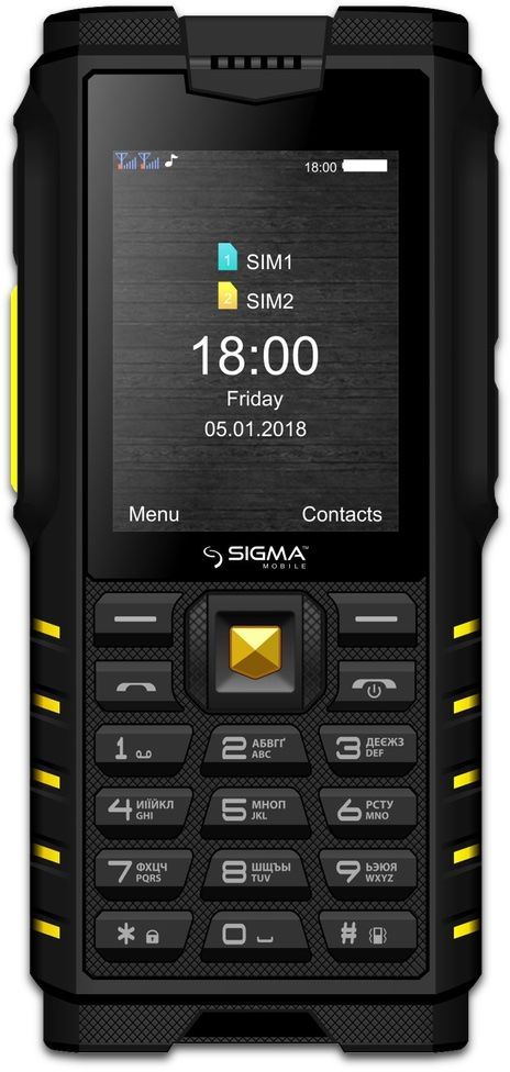 

Мобільний телефон Sigma mobile X-treme DZ68 Black-Yellow