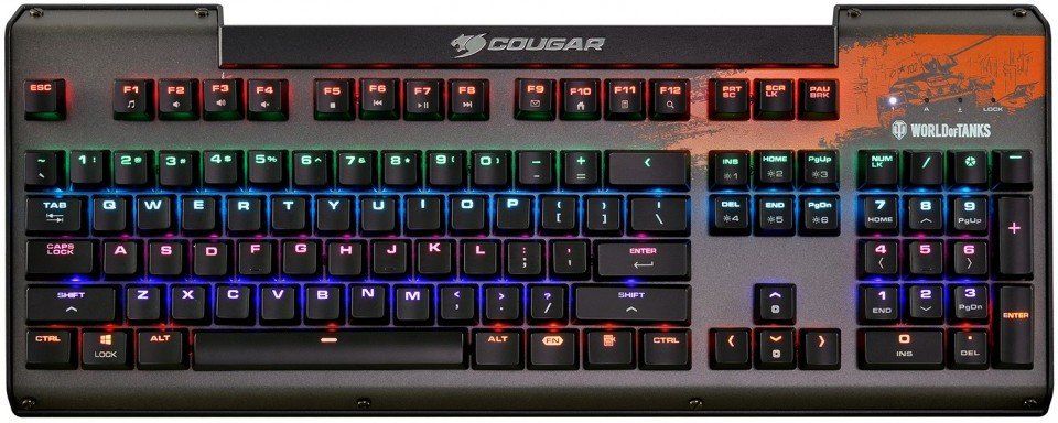 

Клавиатура проводная Cougar Ultimus RGB USB World of Tanks