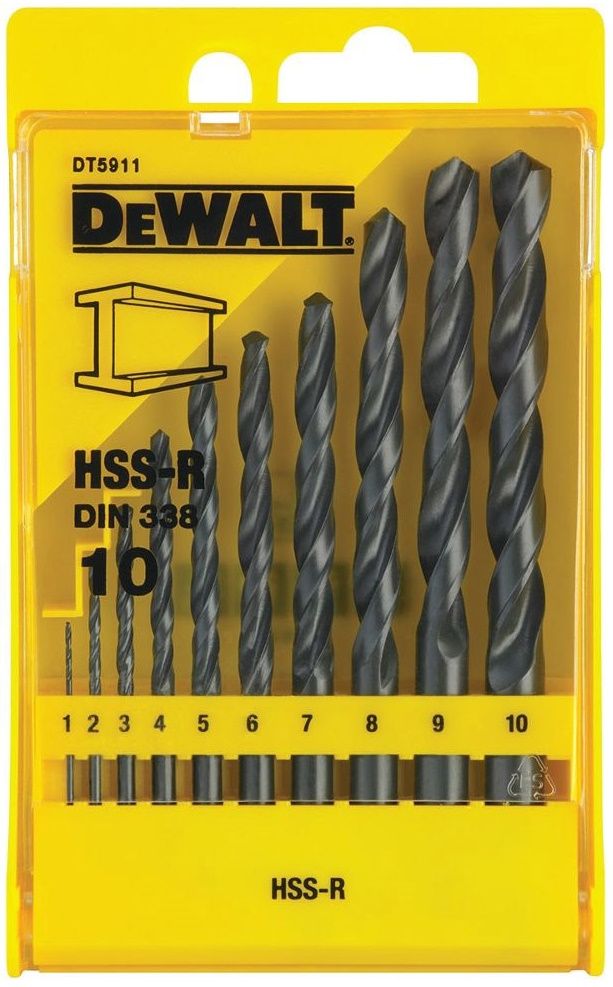 

Набір свердел DeWalt HSS-R для металу 10 шт. (DT5911)