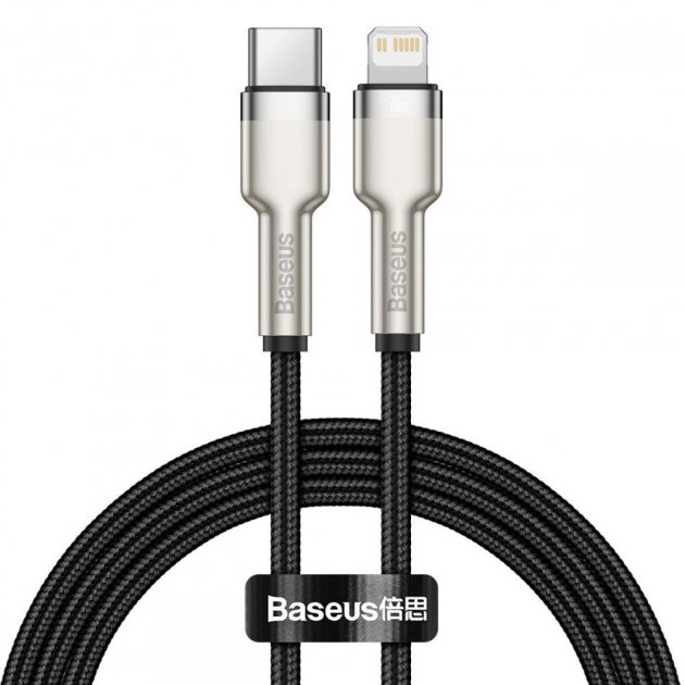 

Кабель Baseus Cafule Metal Type-C to Lightning PD 20W 1m (CATLJK-A01) Black