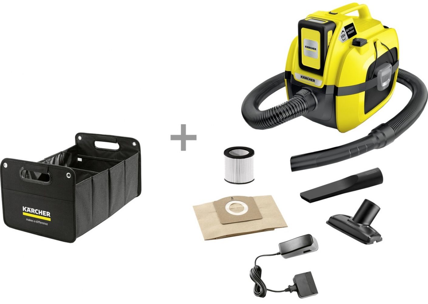 

Хозяйственный пылесос KARCHER WD 1 Compact Battery Set + органайзер (9.611-310.0)
