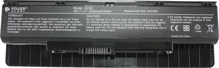 

Акумулятор PowerPlant A32-N56 для Asus N46 Black (11.1V/5200mAh/6 Cells) (NB00000233)