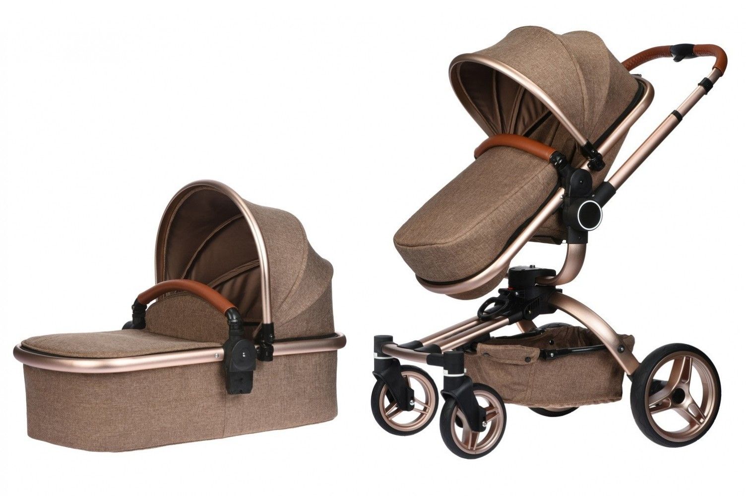 

Коляска 2в1 Miqilong V-Baby X159 (X159-02) Brown