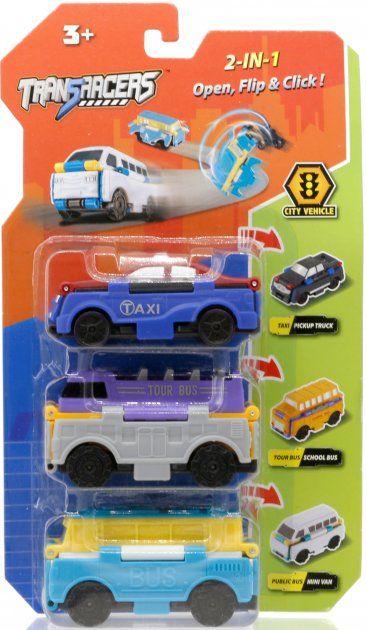 

Іграшка TransRacers машинки 2 в 1 Міський транспорт 3 елементи (YW463879)