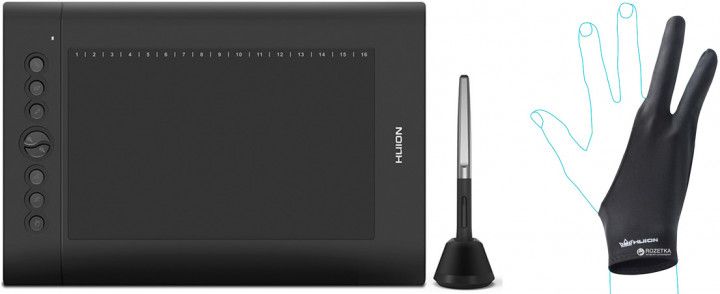 

Графічний планшет Huion H610Pro V2 з рукавицею для малювання