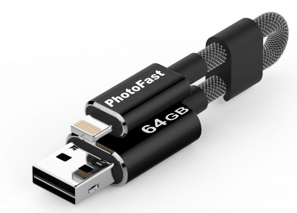 

USB флеш-накопитель PhotoFast MemoriesCable GEN3 USB3.0 64GB- Black (MCG3U3BK64GB)