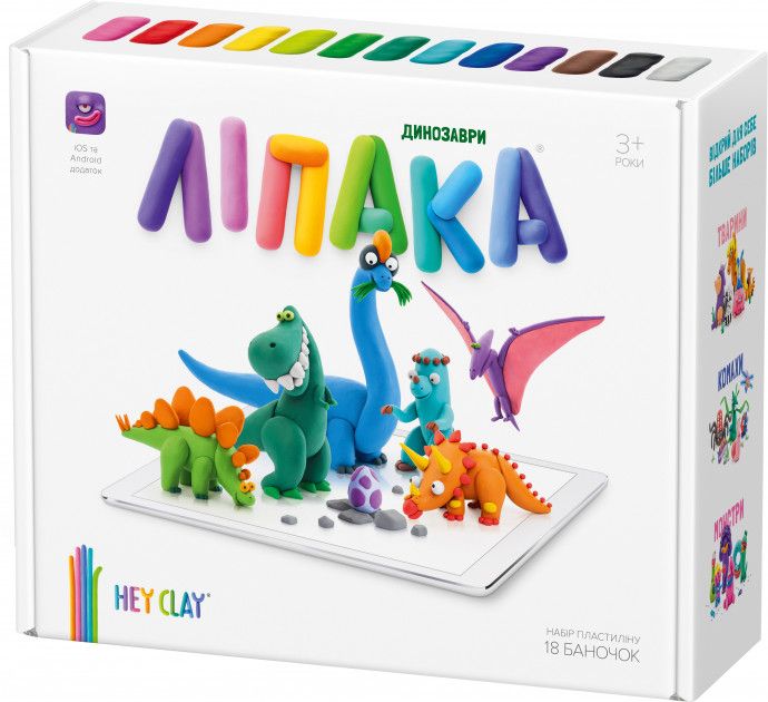 

Набір пластиліну Ліпака Динозаври 18 баночок 530 г (s006dinos) Різнобарвний