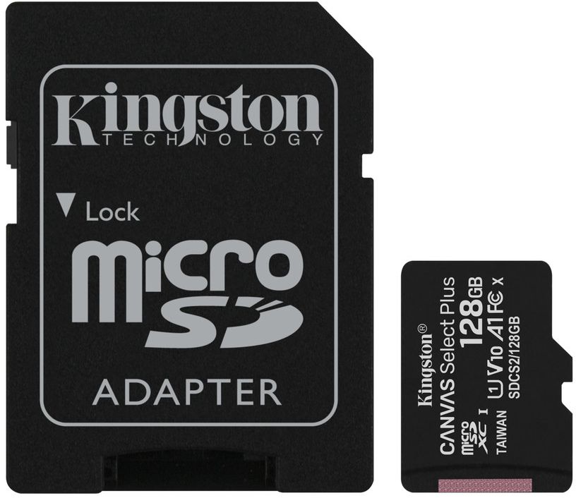 Акция на Карта пам'яті Kingston microSDXC 128GB Canvas Select Plus Class 10 UHS-I U1 V10 A1 + SD-адаптер (SDCS2/128GB) от Територія твоєї техніки