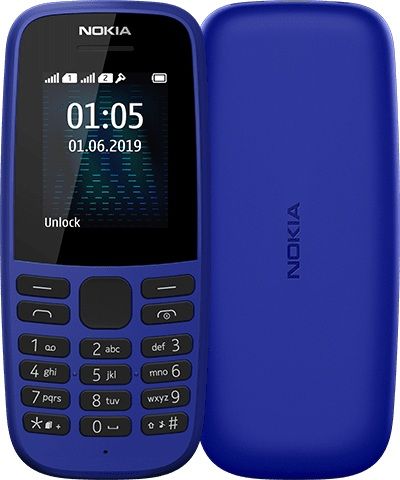 Акція на Мобільний телефон Nokia 105 Dual Sim 2019 (16KIGL01A01) Blue від Територія твоєї техніки