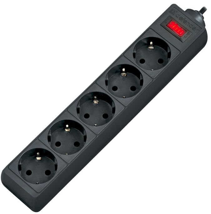 

Мережевий фільтр-подовжувач Defender ES 5 м 5 розеток (99486) Black