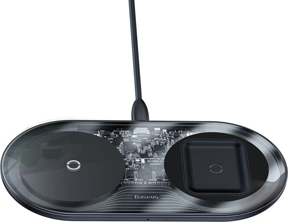 

Бездротовий зарядний пристрій Baseus Simple 2in1 18W (WXJK-A01) Transparent Black