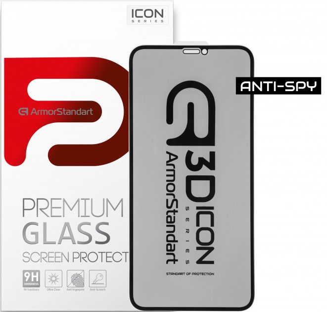 

Защитное стекло ArmorStandart Icon 3D Anti-Spy для Apple iPhone 11 (ARM56128-GI3D-BK) Black