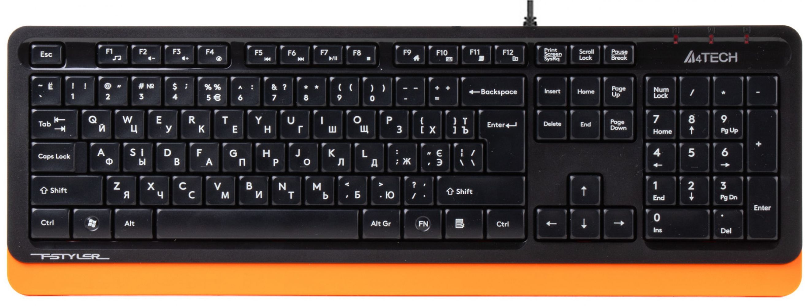 

Клавіатура дротова A4Tech FK10 USB (4711421942812) Orange