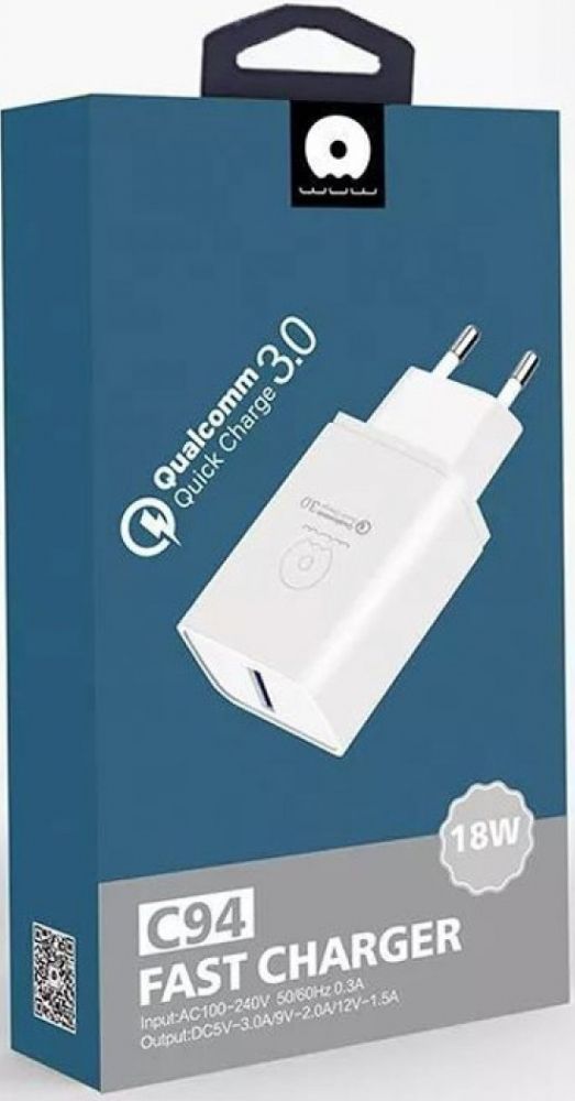 

Зарядний пристрій WUW C94 QC3.0 18W White