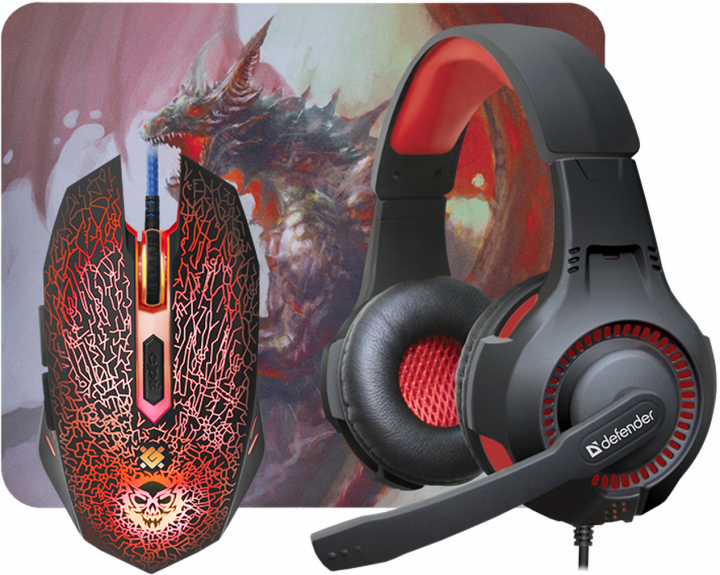 

Миша Defender DragonBorn MHP-003 USB з ігровою поверхнею та гарнітурою (52003) Black