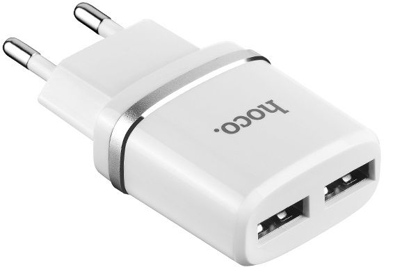 

Мережевий зарядний пристрій Hoco C12 2USB 2.4A White