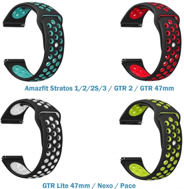 

Набір ремінців 4 кольори BeCover Vents Style для Amazfit Stratos 1/2/2S/3/GTR 2/GTR 47mm/GTR Lite 47mm/Nexo/Pace (706544) Girl