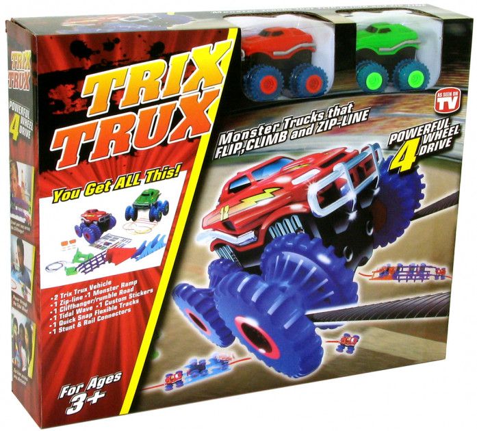 

Набор машинок Trix Trux 2 машинки с трассой красная и зеленая
