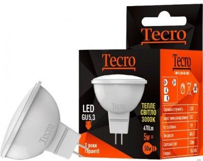 

Лампа LED Tecro T-MR16-5W-3K-GU5,3 5W 3000K GU5.3