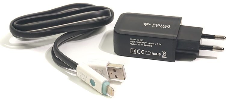 

Мережевий зарядний пристрій PowerPlant W-280 USB 5V 2A Lightning LED