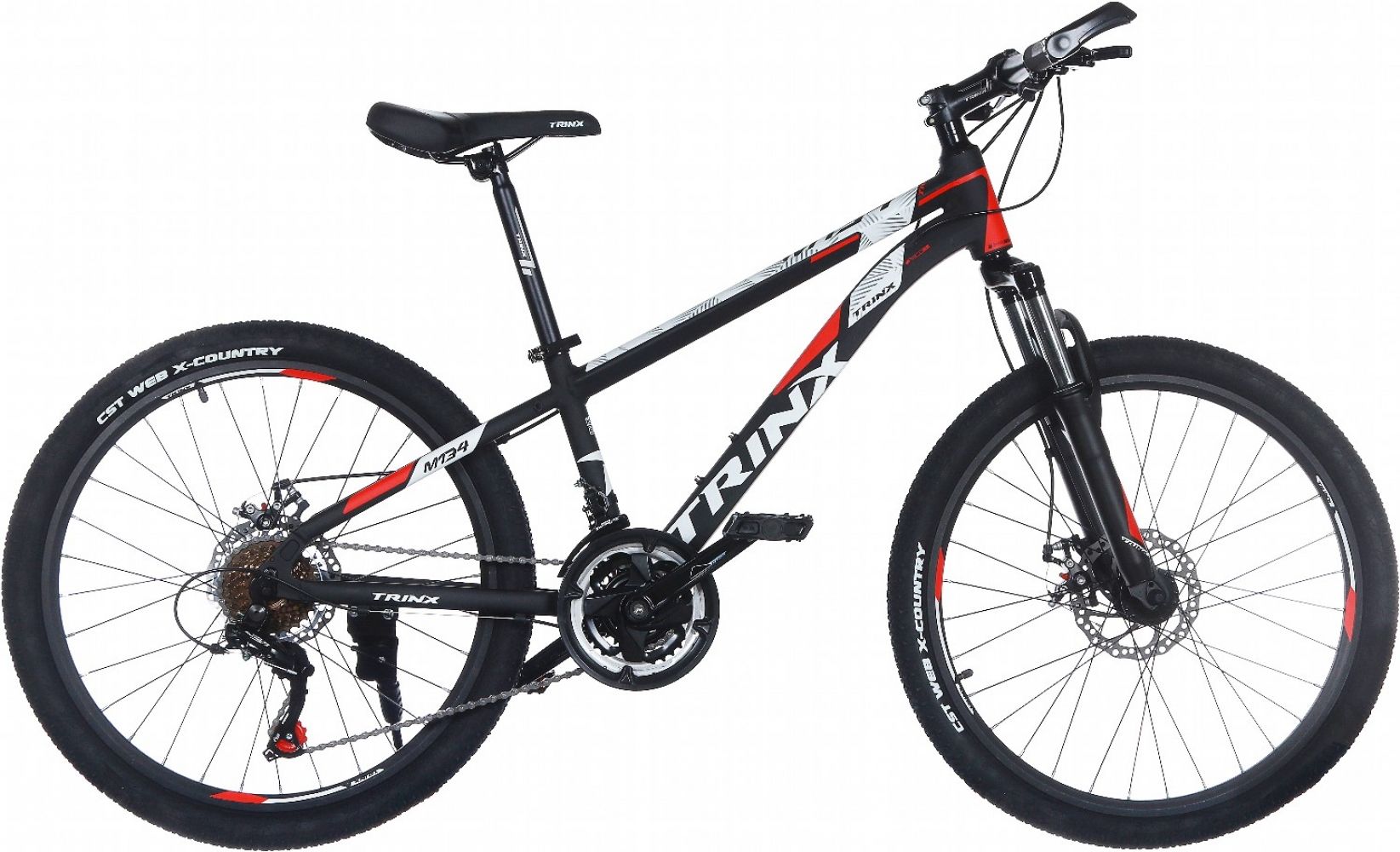 

Велосипед TRINX Majestic M134 2019 24" 12.5" (M134MBRW) Matt Black-Red-White