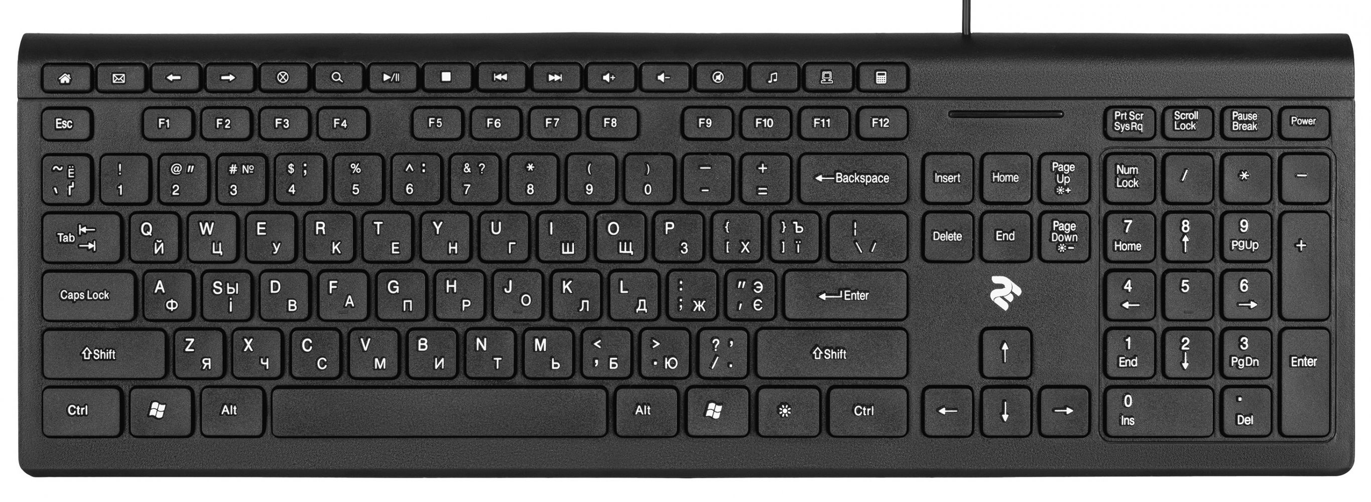 

Клавіатура дротова 2E KM1020 Slim USB (2E-KM1020UB) Black