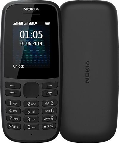 Акція на Мобільний телефон Nokia 105 Dual Sim 2019 (16KIGB01A01) Black від Територія твоєї техніки