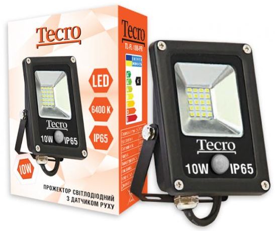 

Світлодіодний прожектор Tecro TL-FL-10B 10W 6400K з датчиком руху