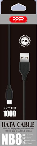 

Кабель USB XO NB8 microUSB 1m 2.1A Black