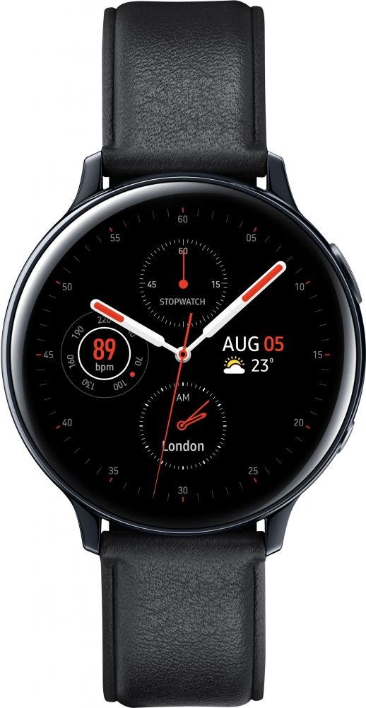 Акция на Смарт годинник Samsung Galaxy Watch Active 2 44mm Stainless steel (SM-R820NSKASEK) Black от Територія твоєї техніки