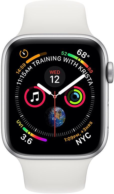 

Apple Watch Series 4 GPS 44mm Silver Aluminium Case with White Sport Band