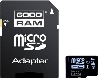 

Карта памяти GOODRAM 16GB Micro SD UHS-1 + адаптер (M1AA-0160R11)