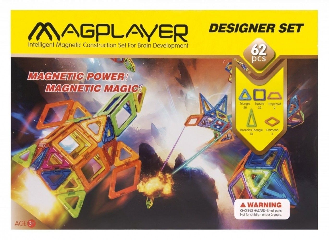 

Магнитный конструктор MagPlayer 62 элемента (MPB-62)