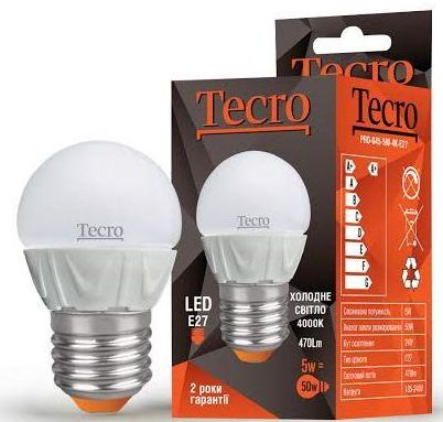 

Лампа LED Tecro PRO-G45-5W-4K-E27 5W 4000K E27