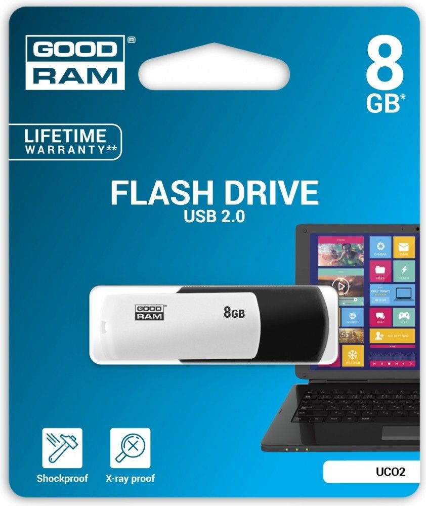 

USB флеш накопитель Goodram UCO2 8GB Black-White (UCO2-0080KWR11)