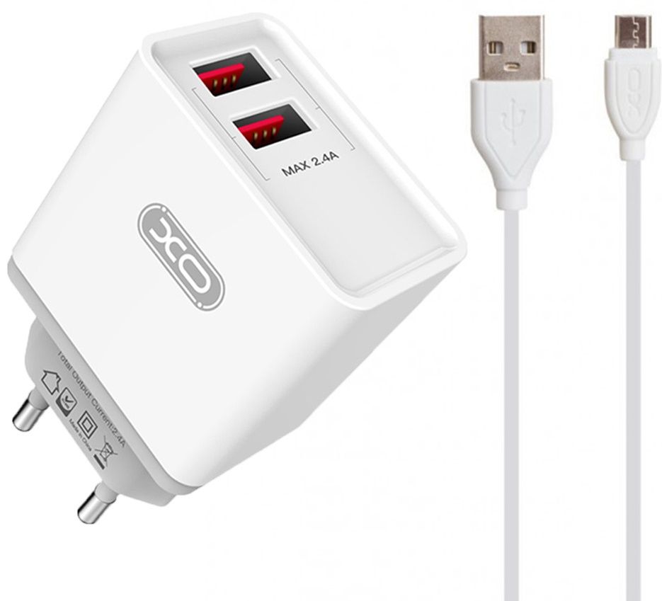 

Мережевий зарядний пристрій XO L31 2USB 2.4A Micro USB White