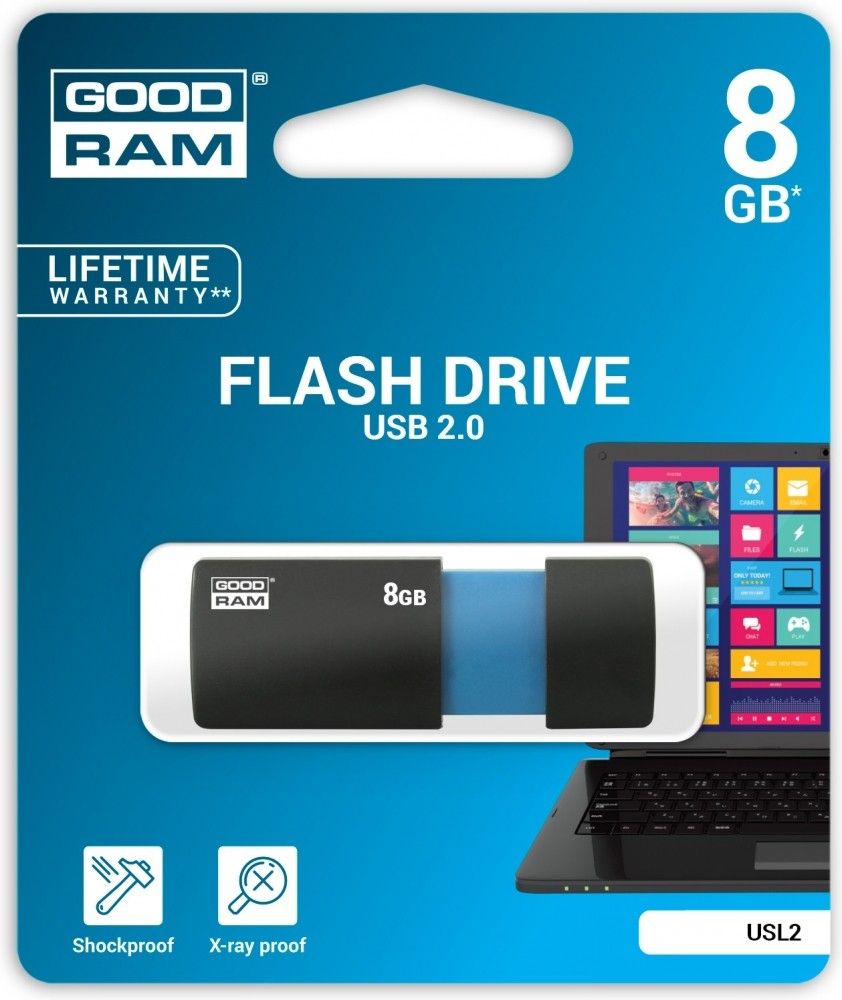 

USB флеш накопитель Goodram USL2 8GB Black (USL2-0080K0R11)