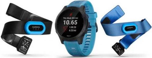 

Часы GARMIN Forerunner 945 Tri-bundle HRM with Blue and Black Silicone Bands