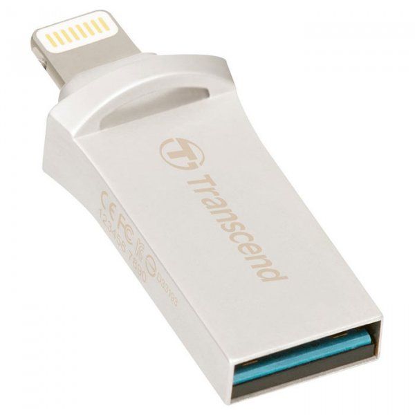 

USB флеш накопитель Transcend JetDrive Go 500 Lightning / USB 3.1 64GB Silver (TS64GJDG500S)