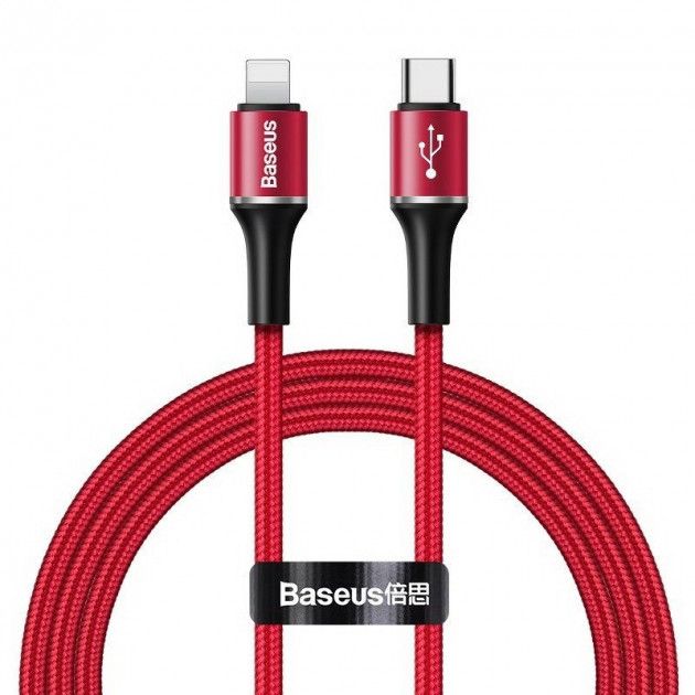 

Кабель Baseus Halo Data Cable USB for Type-C to iP PD 18W 1m Red