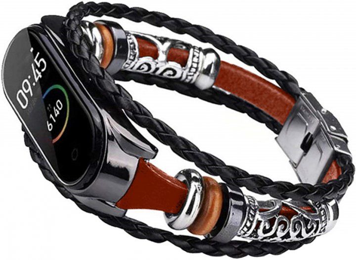 

Ремінець BeCover Jewellery Band для Xiaomi Mi Band 5 (BC_705910) Black/Orange