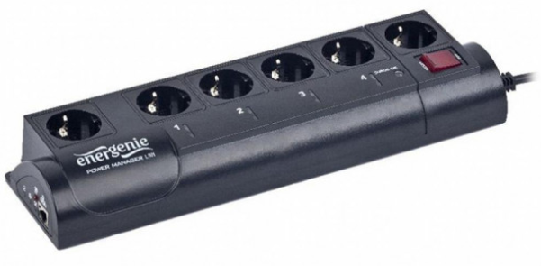 

Мережевий фільтр EnerGenie EG-PMS2-LAN 1.8 м 6 розеток Black
