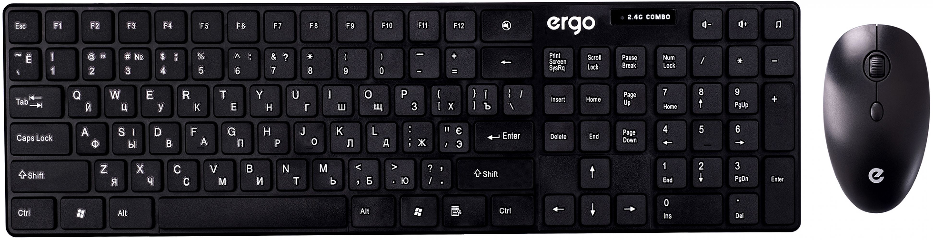 

Комплект бездротовий Ergo KM-110 WL Black