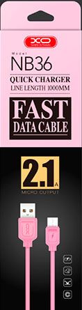 

Кабель USB XO NB36 microUSB 1m 2.1A Pink