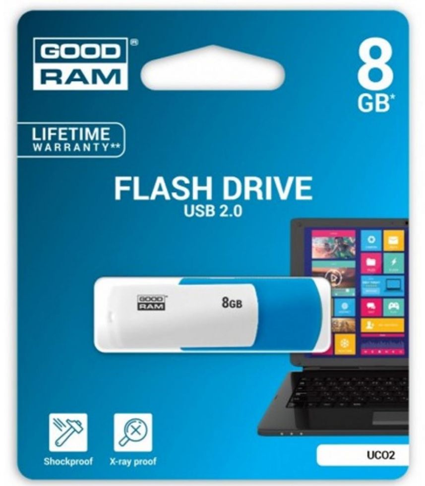 

USB флеш накопичувач Goodram UCO2 8GB Blue-White (UCO2-0080MXR11)