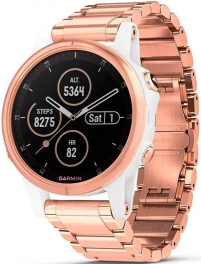 

Часы GARMIN Fenix 5S Plus Sapphire Rose Gold with Gold Metal White Silicone Bands
