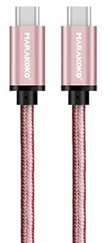 

Кабель USB Marakoko MTC-02 USB-C to USB-C 1.5m 3A Pink